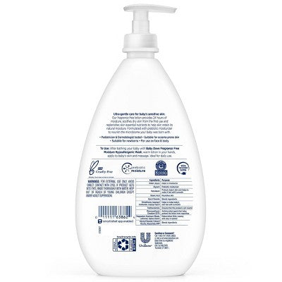 Baby Dove Sensitive Moisture Fragrance-Free Lotion - 20 fl oz: Hypoallergenic, Paraben-Free, Sulfate-Free, Dye-Free