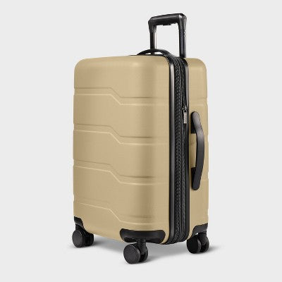 Hardside Carry On Spinner Suitcase Beige - Open Story?