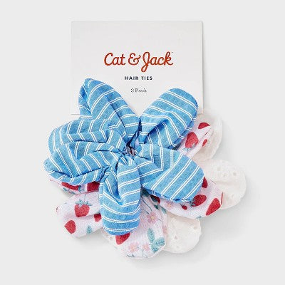 Girls' 3pk Flower Shaped Strawberry Twister Set - Cat & Jack