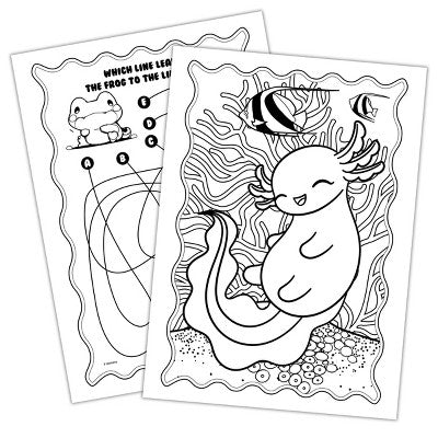 Axolotl Coloring Book with Color Glitch Markers
