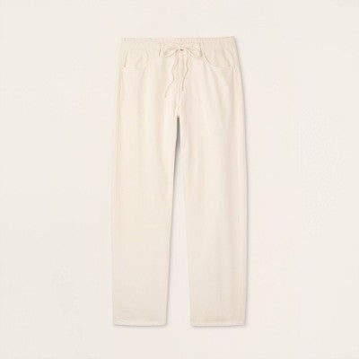 Women's Mid-Rise Drawstring Baggy Jeans - Parke x Target Cream 12
