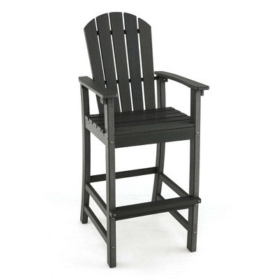 Costway Outdoor HDPE Bar Height Stool Patio Tall Chair Armrest Footrest All Weather (LOCAL PICKUP ONLY)