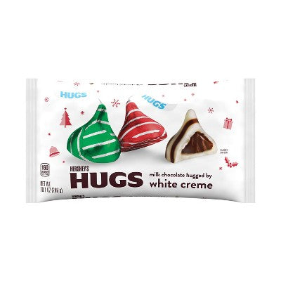 HERSHEY'S Hugs Christmas Milk Chocolate White Creme Candy - 10.1oz