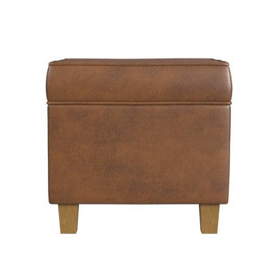 Cole Classics Square Storage Ottoman with Lift Off Top Brown - HomePop (LOCAL PICKUP ONLY)