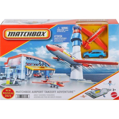 Matchbox Airport Takeoff Adventure Playset with Diecast Toy Audi Car & Plane