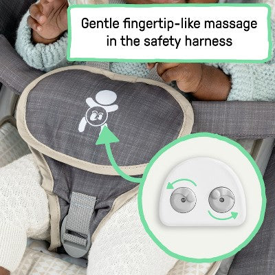 Ingenuity 2-in-1 Happy Belly Rock To Bounce Massage Baby Seat -Parker: Detachable Toy Bar, Calming Vibrations, 5-Point Harness (LOCAL PICKUP ONLY)
