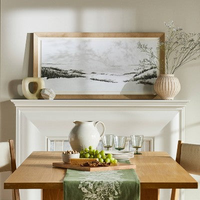 14"x72" Floral Table Runner - Threshold designed with Studio McGee: Modern Cotton Botanical Table Linens, Spring Decor