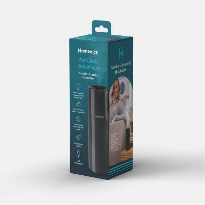 Homedics Portable Ultrasonic Humidifier with Night-Light and Aromatherapy Black