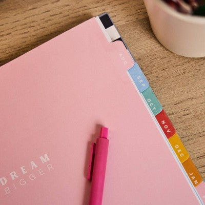 Happy Brands Organized July 2025 - June 2026 Weekly/Monthly Planner 9.37"x11.12" Multicolor Cool Brights