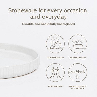 over&back 10" Ribbed Dinner Plate Speckled White