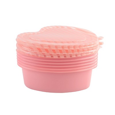 Cook with Color Heart Shaped with Stripe Print Semi Durable Food Storage Container