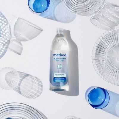 Method Super Shine Liquid Dish Soap Powered By Enzymes Free + Clear - 16 fl oz