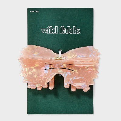 Bow Tie Pasta Claw Hair Clip - Wild Fable Beige: Plastic & Steel Hair Accessory for All Hair Types, 18+