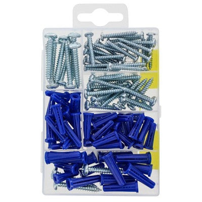 Hillman 72pc Plastic Anchors with Screws Kit