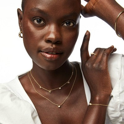 Kendra Scott Iris 14K Gold Over Brass Strand Necklace - Gold: Lobster Claw Clasp, Rhodium Over Brass