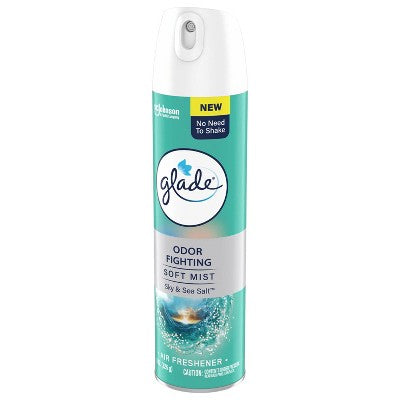 Glade Odor Fighting Soft Mist Aerosol Room Air Freshener - Sky & Sea Salt - 8oz