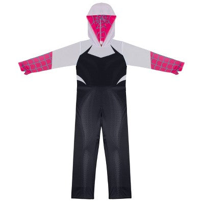 Kids' Marvel Ghost-Spider Gwen Halloween Costume Jumpsuit with Mask: SIZE S