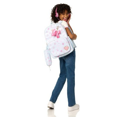 Locker Club Elevated Backpack Set with Pencil Case and Headphones - Blue Stripe Ribbons