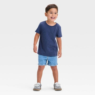 Toddler Boys' Short Sleeve Solid T-Shirt- Cat & Jack Navy Blue 4T