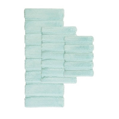Madison Park 17"x24" Tufted Pearl Channel Solid Bath Rug Seafoam: Machine Washable, Latex Backing, OEKO-TEX Certified