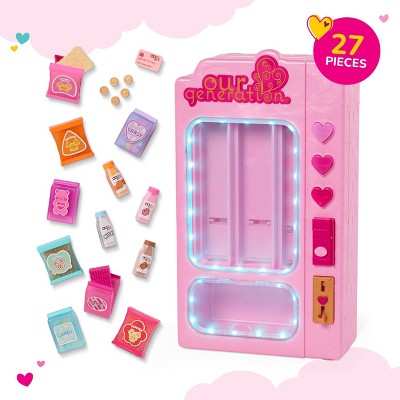 Our Generation Snacktime Fun Pink Vending Machine & Play Food Set for 18" Dolls