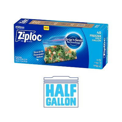 Ziploc Half Gallon Freezer Bags with Grip 'n Seal Technology - 40ct
