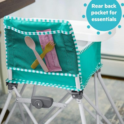 Bright Starts Pop 'n Dine Portable High Chair Indoor/Outdoor - Teal: Removable Tray, Metal, 3-Point Harness (LOCAL PICKUP ONLY)