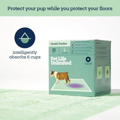 Pet Life Unlimited Health Tracker Dog Pads - 20ct: Unscented, Pet Training Pads, All Ages