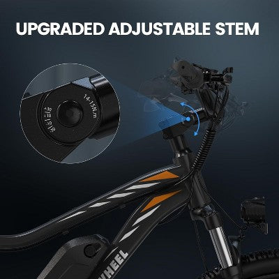 5TH WHEEL MATE Electric Bike - 1000W Peak, 20 mph, 45 Mile Range (PAS), 265 lbs Capacity, 26" Tires, Shimano Tourney 7 Speed Shifter - Black (LOCAL PICKUP ONLY)