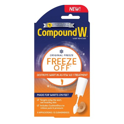 Compound W Freeze Off with Cushion Discs - Wart Remover Treatment - 8 Applications + 12 Discs