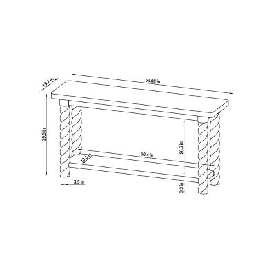 60'' Console Table with Braided Legs - Threshold designed with Studio McGee (LOCAL PICKUP ONLY)