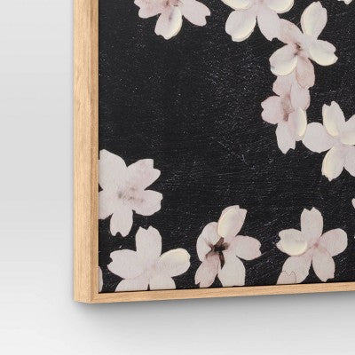 30" x 36" Ditsy Floral Framed Canvas Natural - Threshold: Botanical Wall Art, Polystyrene Frame (LOCAL PICKUP ONLY)