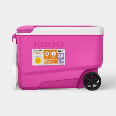 Sun Squad Wheelie 53 Cans/38qt Rolling Cooler - Pink Fizz (LOCAL PICKUP ONLY)