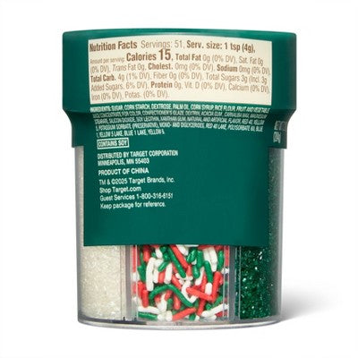 Christmas Decors- 6 Cell Sprinkles - 7.27oz - Favorite Day