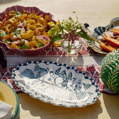 Medium Stoneware Floral Serving Platter - Threshold