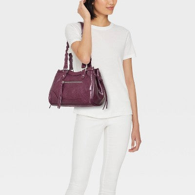 Whipstitch Handle Satchel Bag - Wild Fable with Olivia Dayton Burgundy