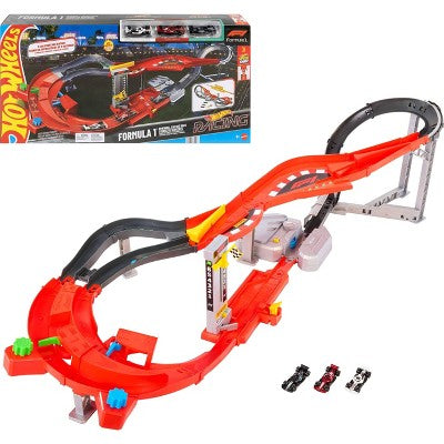 Hot Wheels Racing Formula 1 Downhill Circuit Race with 3 F1 Die-Cast Toy Cars in 1:64 Scale Toy Vehicle Tracks (LOCAL PICKUP ONLY)