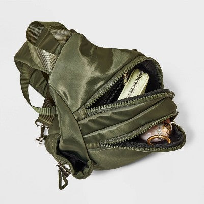 Flap Sling Crossbody Bag - Wild Fable Green