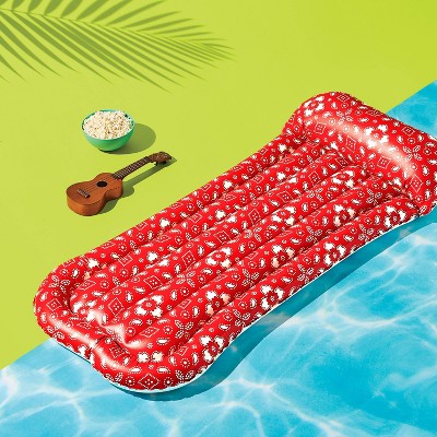 Pool Lounge Mat Bandana Pattern Pool Loungers - Sun Squad Red
