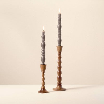 6pk 10" Spindle Taper Candles Gray - Hearth & Hand with Magnolia