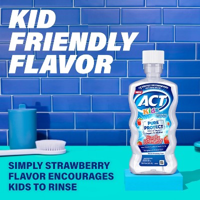 ACT Kids' Pure Protect Strawberry Anticavity Fluoride Mouthwash - 16.9 fl oz