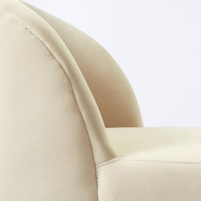 Pasadena Swivel Accent Chair Light Beige Velvet - Threshold designed with Studio McGee: Transitional Upholstered Seating (LOCAL PICKUP ONLY)