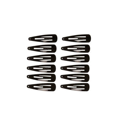 scunci Metal Snap Clips - Black - All Hair - 12pcs