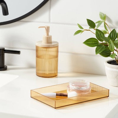 Ribbed Soap Pump Tan - Room Essentials