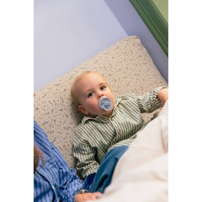 Bibs Pacifier Gift Set 0-24m - Dusty Blue Stripe