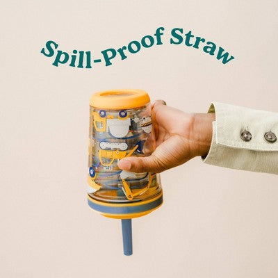 Reduce 12oz Cartwheel Construction Junction Straw Cup Gray