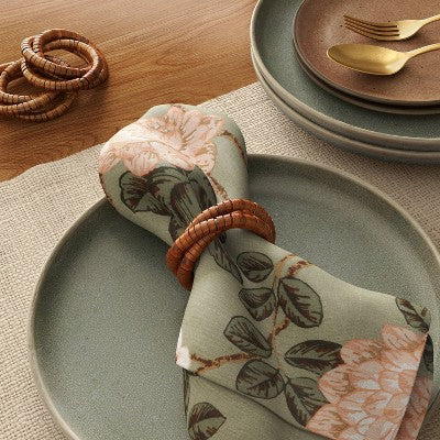 2pk Napkin Ring Dark Walnut - Threshold