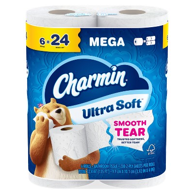 Charmin Ultra Soft Toilet Paper - 6 Mega Rolls