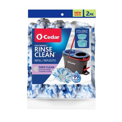 O-Cedar RinseClean Deep Clean Mop Head Replacement - 2pk: Microfiber, Non-Abrasive, Reusable
