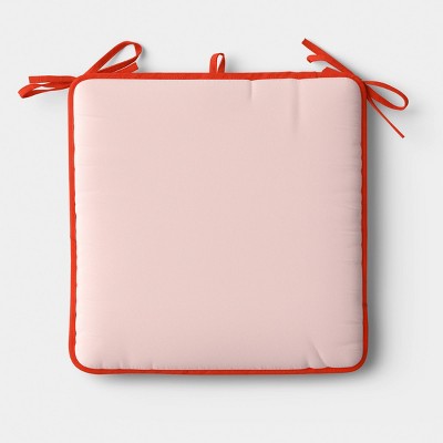 17"x17" Color-Blocked Solid Seat Cushion Pink/Orange - Room Essentials